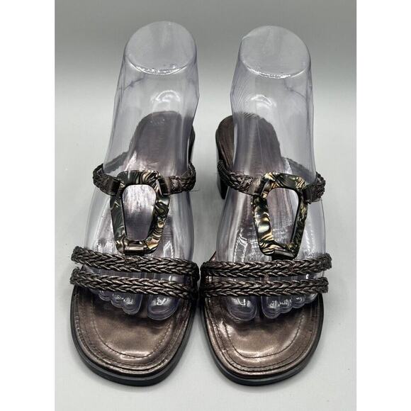 Enzo Angiolini Elson Brown Leather Slip On Sandal Mules Size 6.5M Made In Brazil - Picture 3 of 10